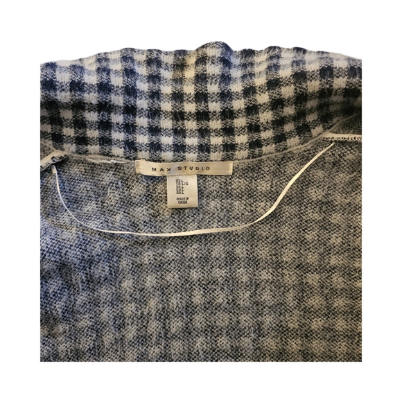 MAX STUDIO button-up blue/ white knit polyester nylon jacket - Picture 6 of 6